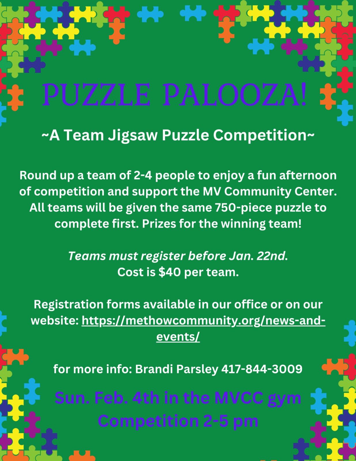 Puzzle Palooza on February 4th! – Methow Valley Community Center