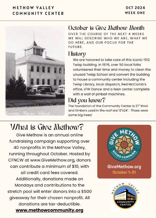 MVCC Give Methow Week 1 - Explains Give Methow