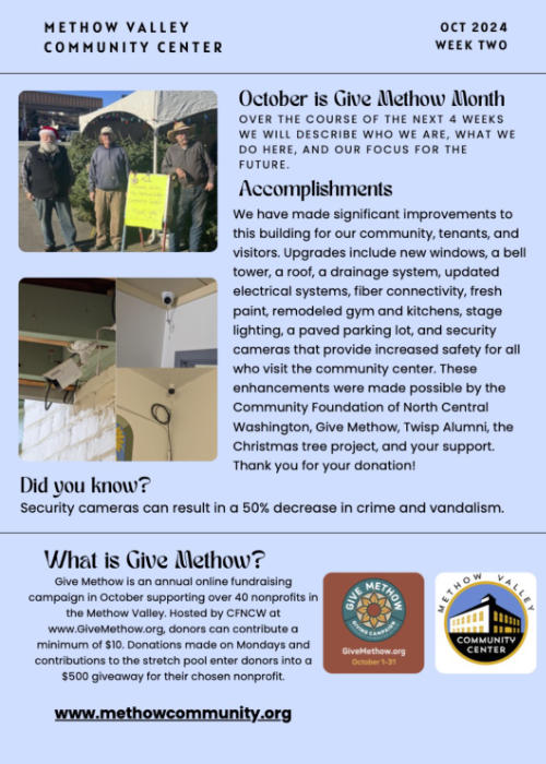 MVCC Give Methow Week 2 - Explains MVCC Accomplishments